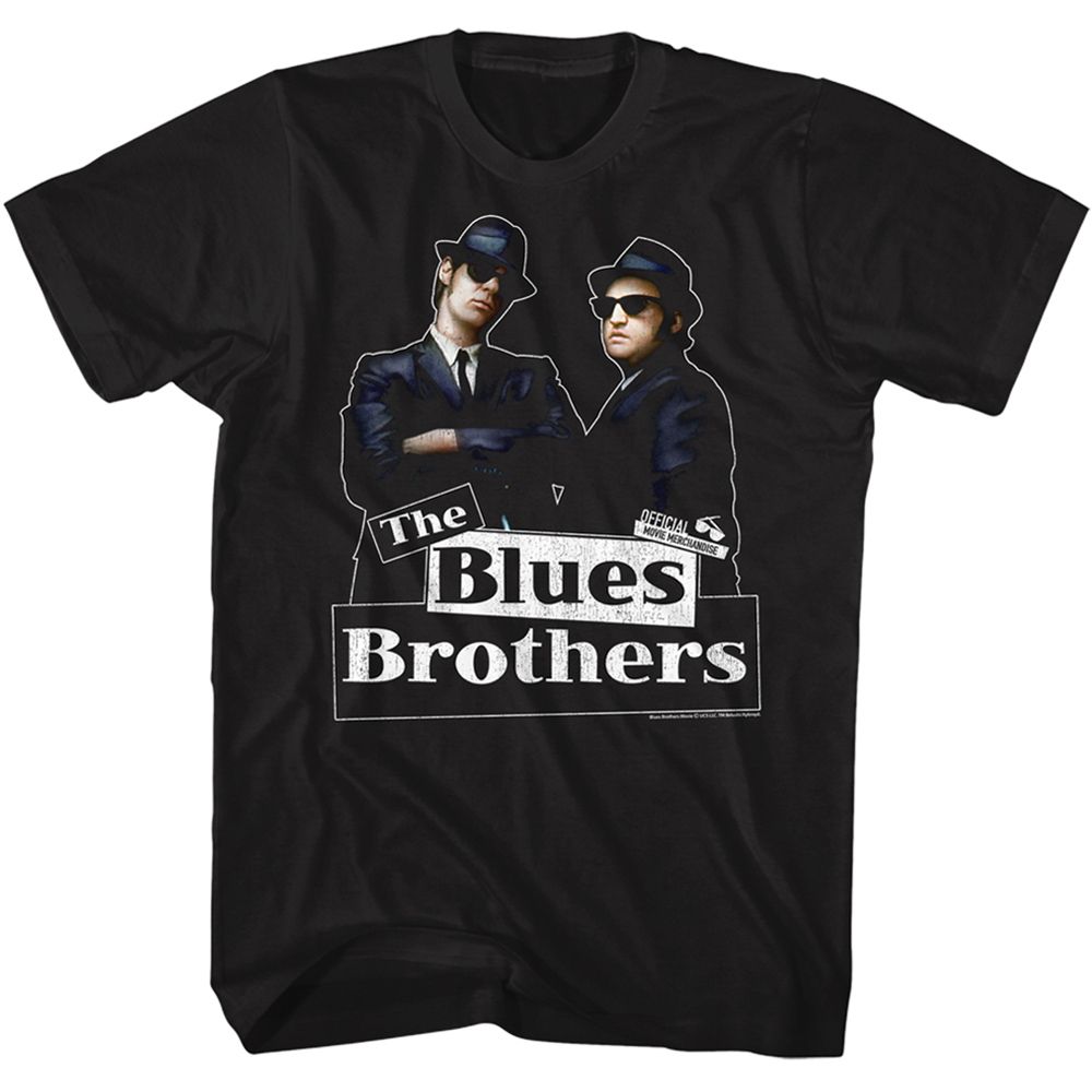 THE BLUES BROTHERS-NEW BLUE-BLACK ADULT S/S TSHIRT