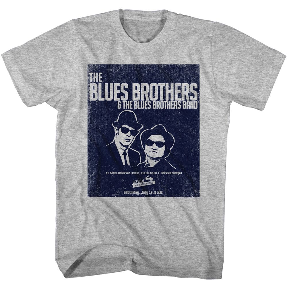 THE BLUES BROTHERS-POSTER-GRAY HEATHER ADULT S/S TSHIRT