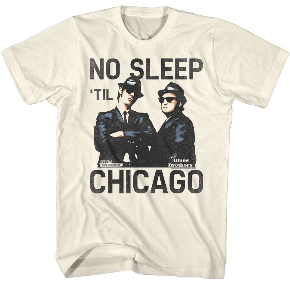 THE BLUES BROTHERS-NO SLEEP-NATURAL ADULT S/S TSHIRT
