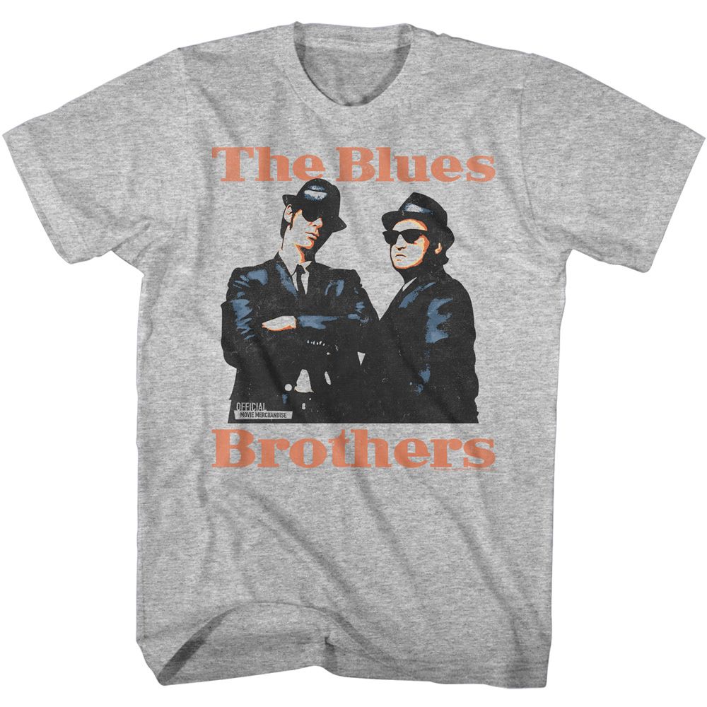 THE BLUES BROTHERS-BLUES BROS-GRAY HEATHER ADULT S/S TSHIRT