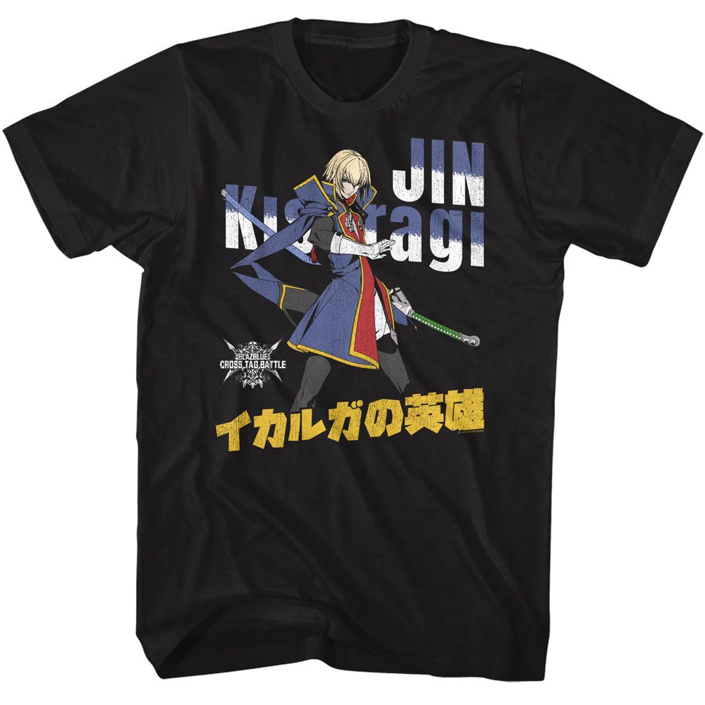 BLAZBLUE-BLAZBLUE JIN CROSS TAG-BLACK ADULT S/S TSHIRT