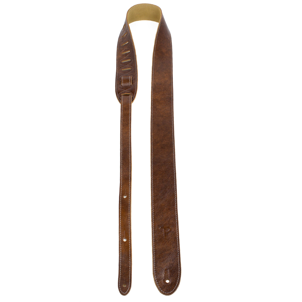 Chestnut Brown Deluxe Soft Italian Garment Leather Guitar Strap