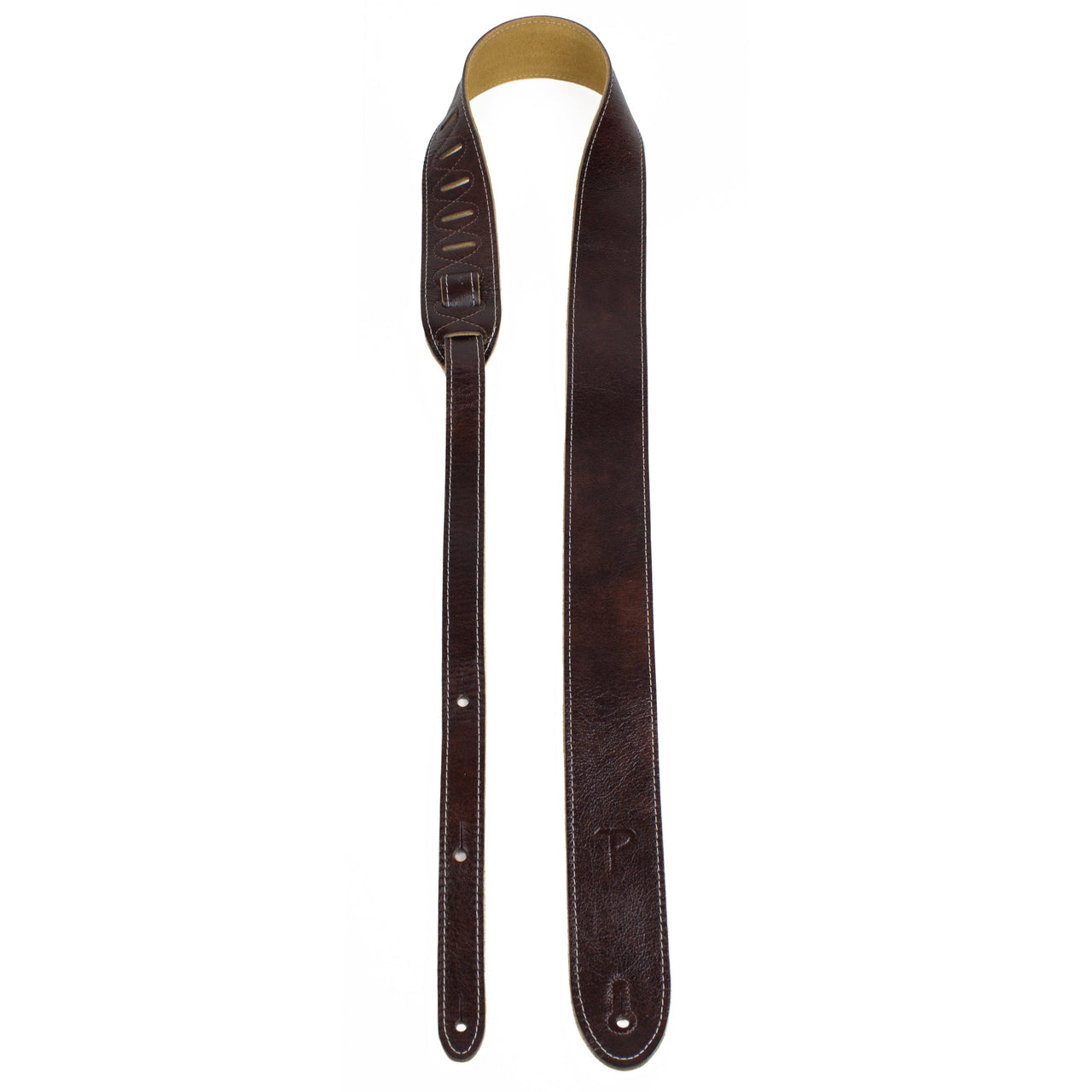 Mahogony Deluxe Soft Italian Garment Leather Guitar Strap