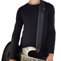 Thumbnail for Black Ink Deluxe Soft Italian Garment Leather Guitar Strap