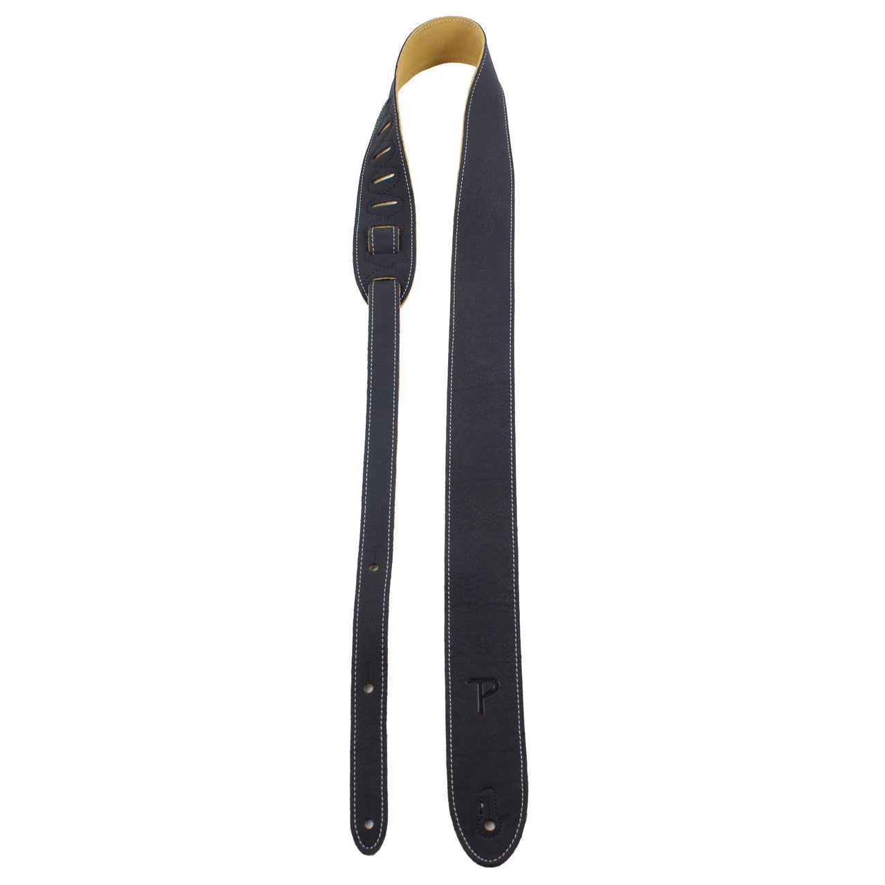 Black Ink Deluxe Soft Italian Garment Leather Guitar Strap