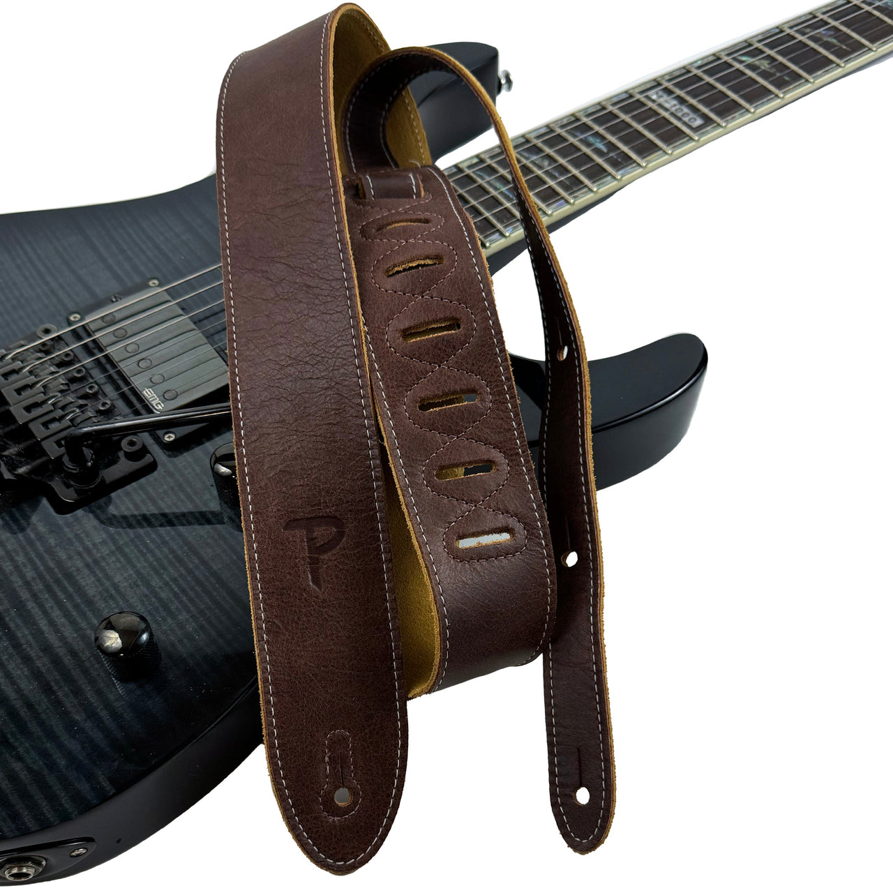 Truffle Colour Deluxe Soft Italian Garment Leather Guitar Strap