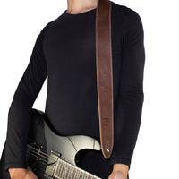 Thumbnail for Truffle Colour Deluxe Soft Italian Garment Leather Guitar Strap
