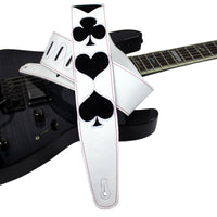 Thumbnail for LEATHER AND SUEDE POKER SHAPE INLAYS Guitar Strap