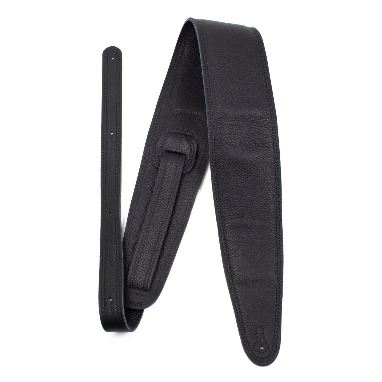 Black Padded Leather Guitar Strap