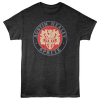 Thumbnail for BRITISH MOTOR HERITAGE-BMH AUSTIN HALEY SPRITE CREST-BLACK HEATHER ADULT S/S TSHIRT