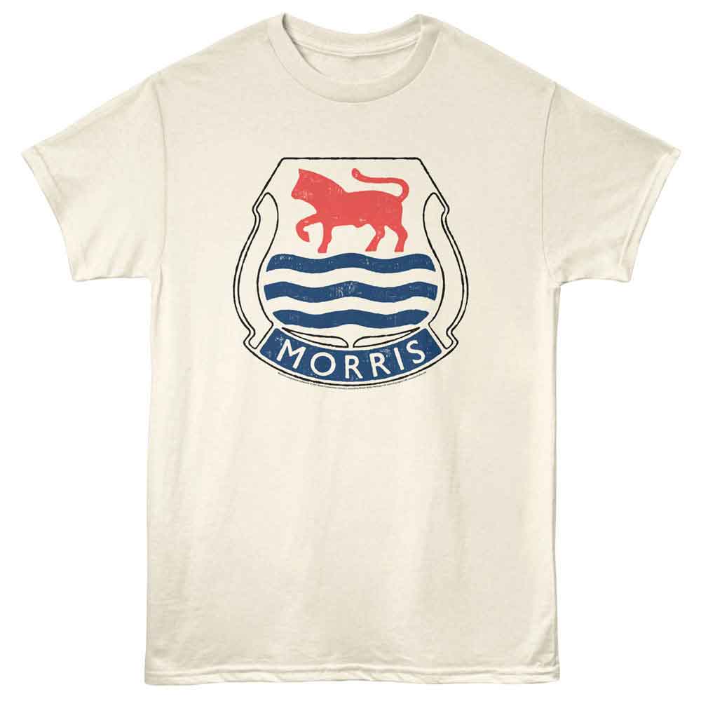 BRITISH MOTOR HERITAGE-BMH MORRIS CREST LOGO-NATURAL ADULT S/S TSHIRT