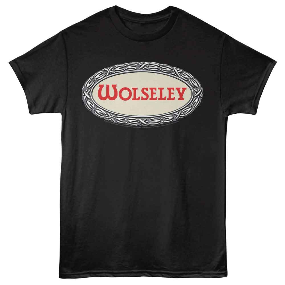 BRITISH MOTOR HERITAGE-BMH WOLSELEY LOGO-BLACK ADULT S/S TSHIRT