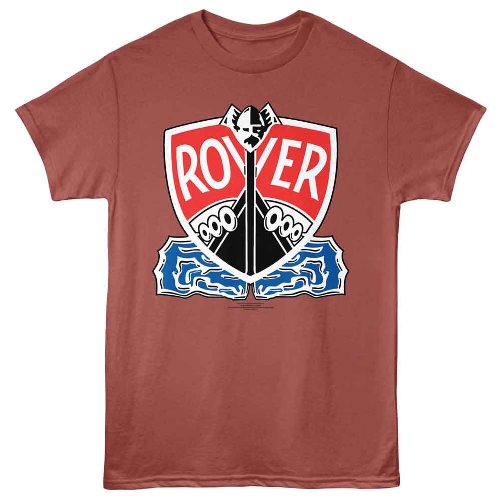 BRITISH MOTOR HERITAGE-BMH ROVER SHIELD LOGO-TERRACOTTA ADULT S/S TSHIRT