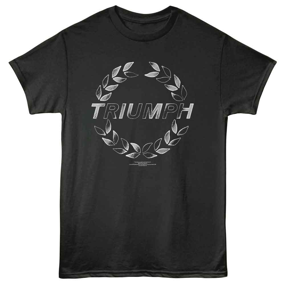BRITISH MOTOR HERITAGE-BMH TRIUMPH LAUREL LOGO-SMOKE ADULT S/S TSHIRT