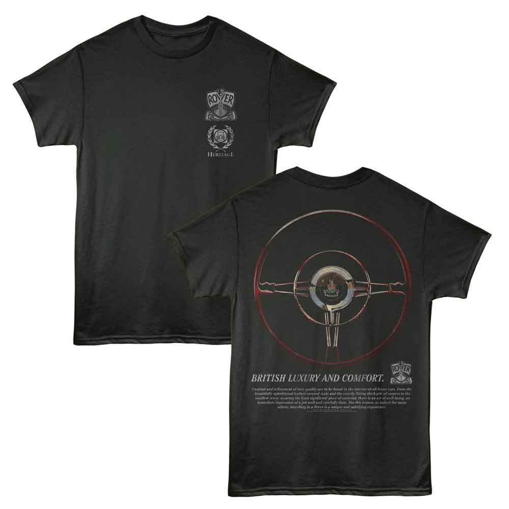 BRITISH MOTOR HERITAGE-BMH ROVER WHEEL F B-SMOKE ADULT S/S TSHIRT
