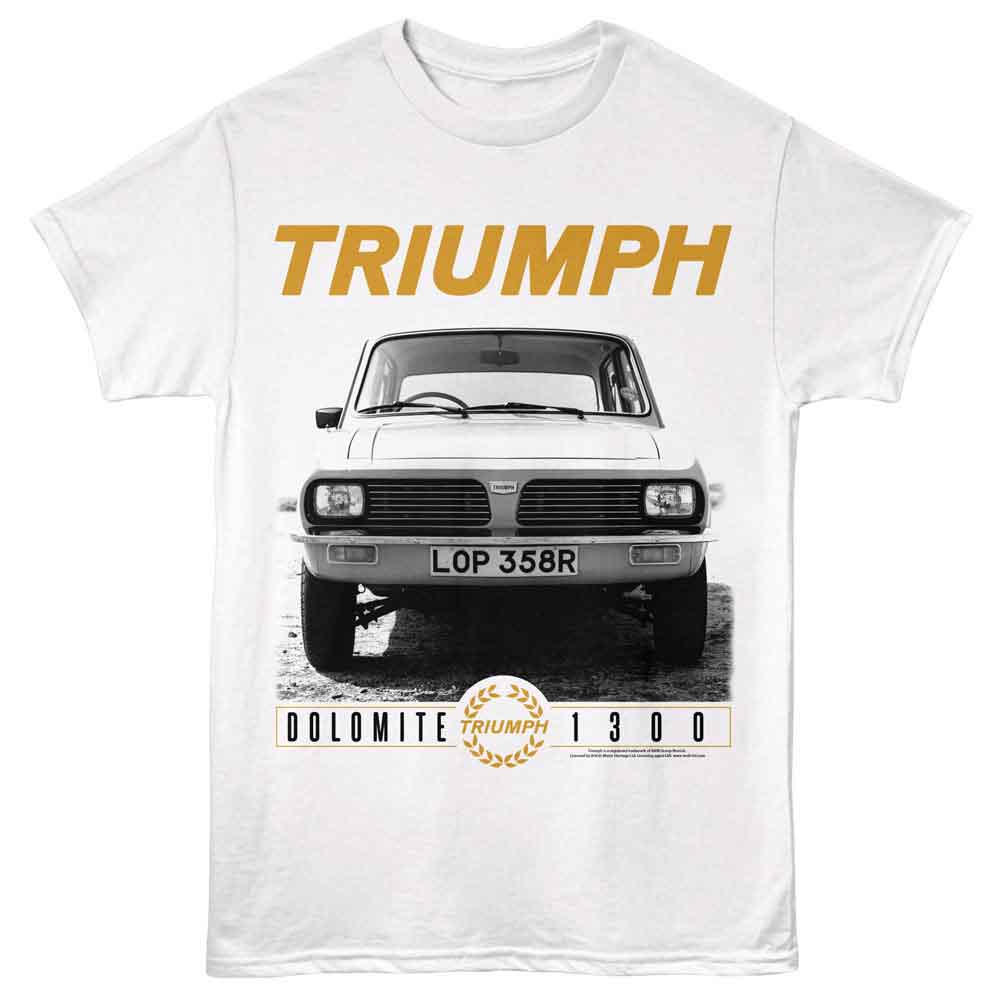 BRITISH MOTOR HERITAGE-BMH DOLOMITE 1300-WHITE ADULT S/S TSHIRT