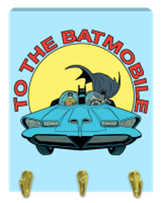 Batman To The Batmobile  8" x 10" Wall Art w Key Hooks – 4 pc ppk ($7.00 each)
