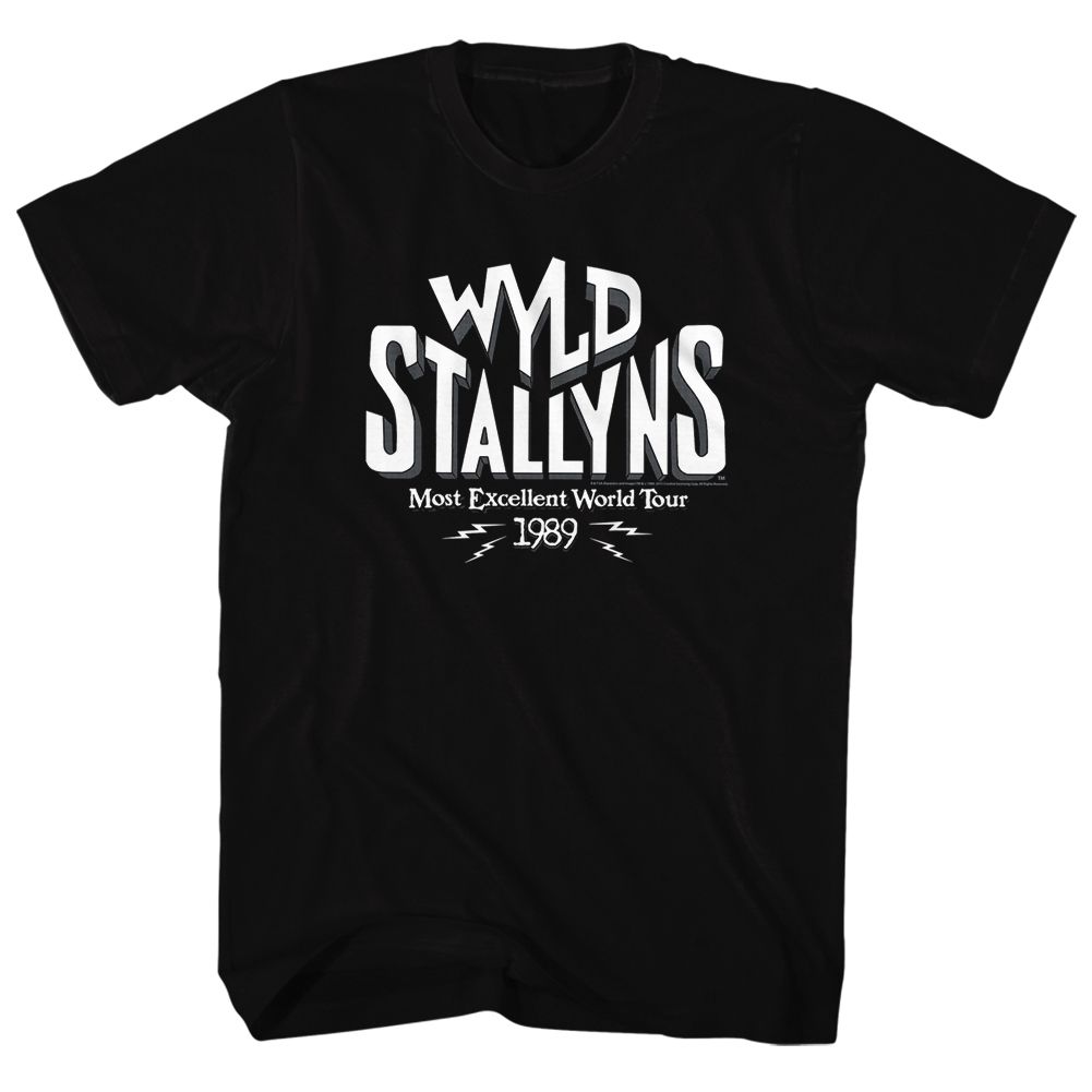 BILL AND TED-WYLD STALLIONS-BLACK ADULT S/S TSHIRT