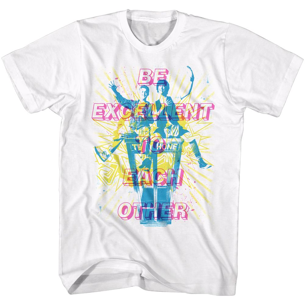 BILL AND TED-OVERLAYS-WHITE ADULT S/S TSHIRT