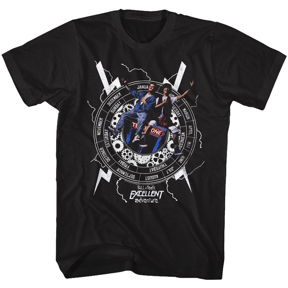 BILL AND TED-BACK TO TIME-BLACK ADULT S/S TSHIRT