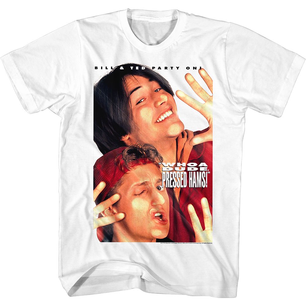 BILL AND TED-PRESSED HAMS-WHITE ADULT S/S TSHIRT