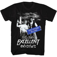 Thumbnail for BILL AND TED-YOU SHOULD BE HERE-BLACK ADULT S/S TSHIRT