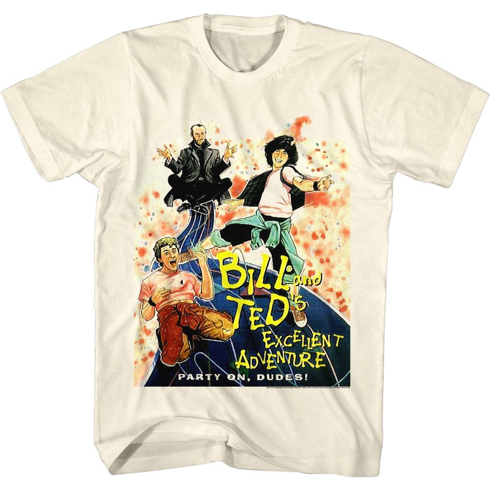 BILL AND TED-DVD COVER-NATURAL ADULT S/S TSHIRT