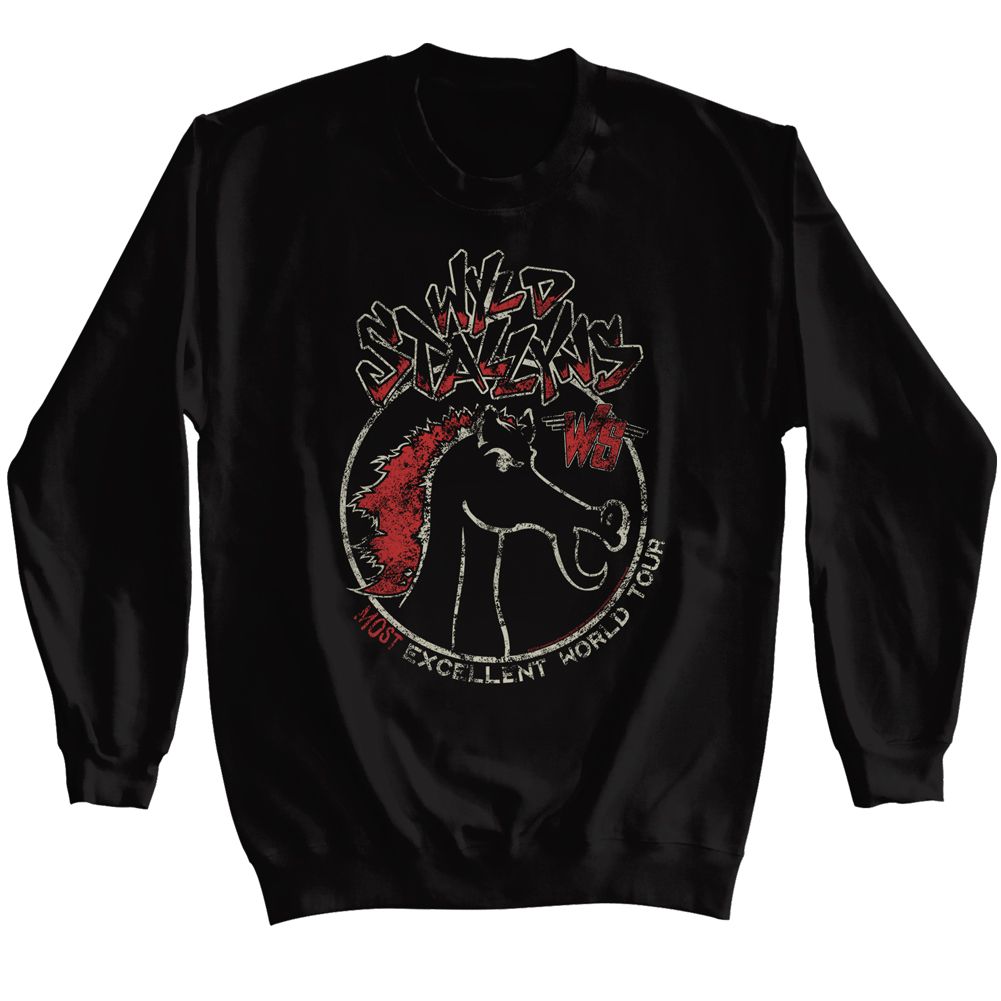 BILL AND TED-BILL AND TED WYLD STALLYNS TOUR-BLACK ADULT L/S SWEATSHIRT