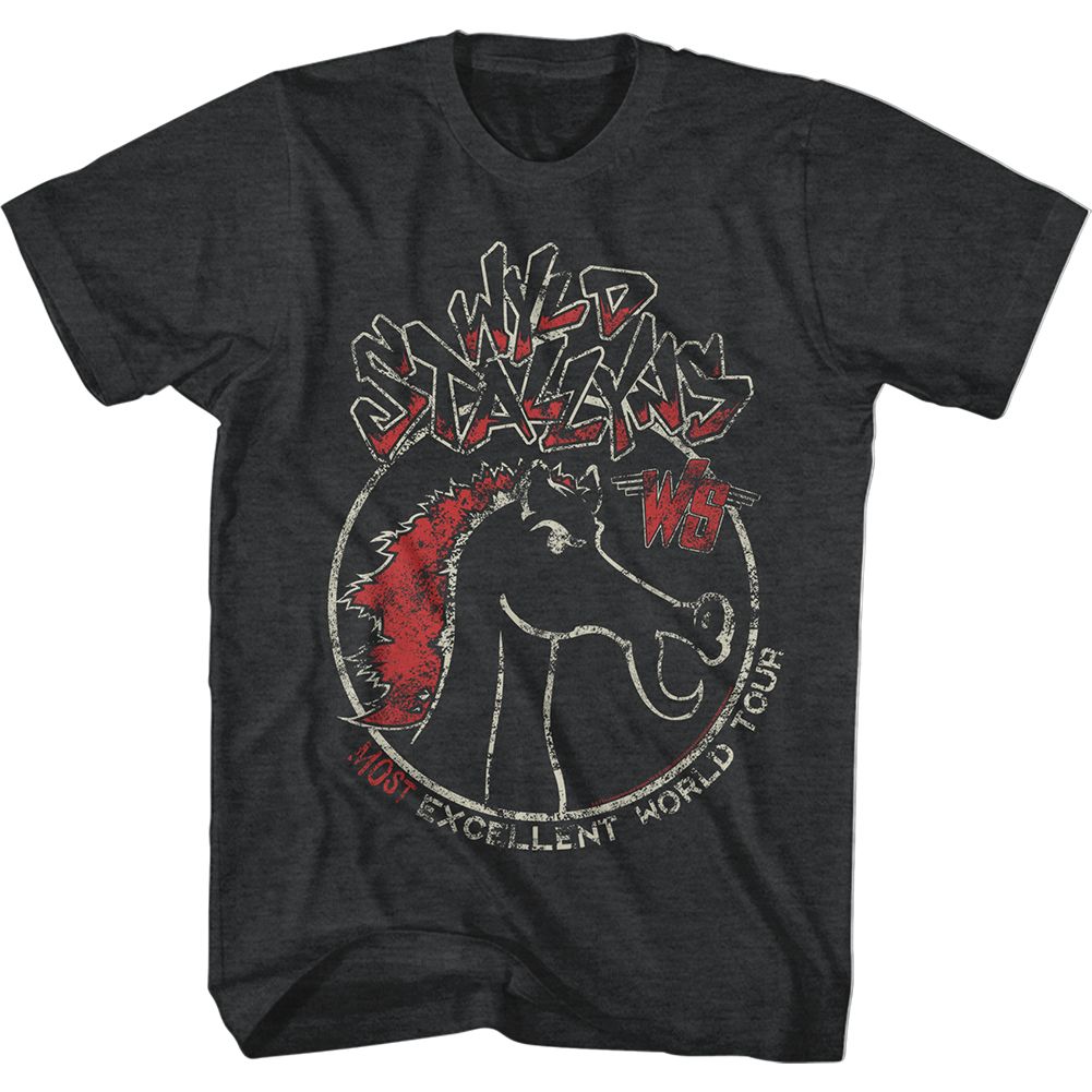 BILL AND TED-WYLD STALLYNS TOUR-BLACK HEATHER ADULT S/S TSHIRT