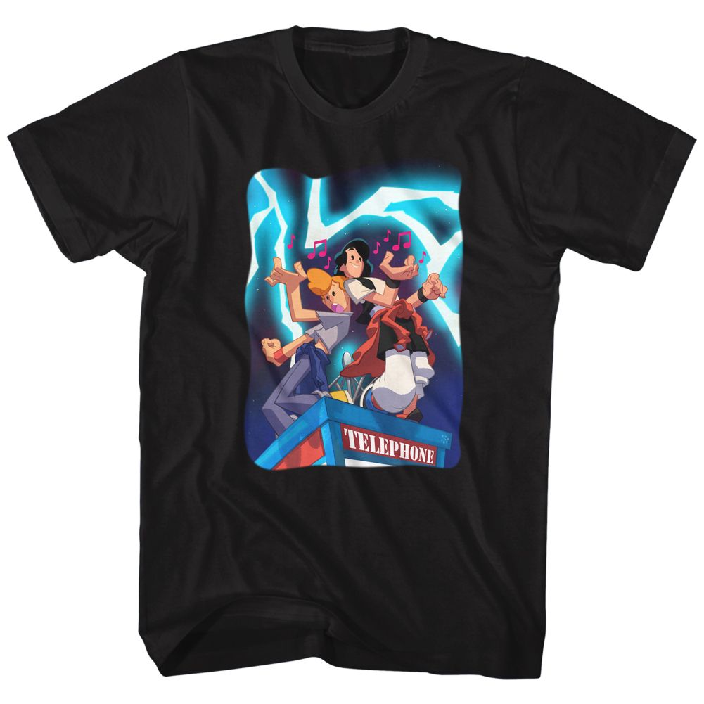 BILL AND TED-TELEPHONE TUNES-BLACK ADULT S/S TSHIRT