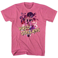 Thumbnail for BILL AND TED-WYLD-RETRO PINK HEATHER ADULT S/S TSHIRT
