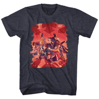 Thumbnail for BILL AND TED-SHADOWS-NAVY HEATHER ADULT S/S TSHIRT