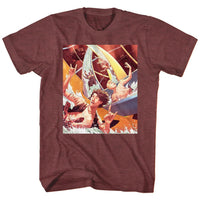 Thumbnail for BILL AND TED-WATER SLIDE-VINTAGE MAROON HEATHER ADULT S/S TSHIRT