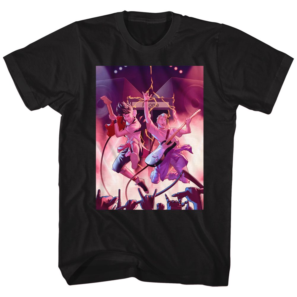 BILL AND TED-PHONE ROCK-BLACK ADULT S/S TSHIRT
