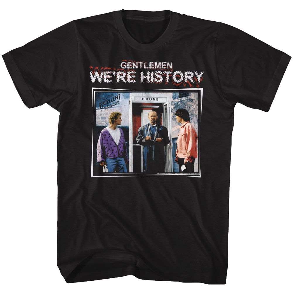 BILL AND TED-WERE HISTORY COLOR-BLACK ADULT S/S TSHIRT
