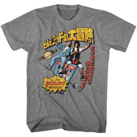 Thumbnail for BILL AND TED-SWOOPY JAPANESE TEXT-GRAPHITE HEATHER ADULT S/S TSHIRT