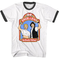 Thumbnail for BILL AND TED-EXCELLENT STORYBOOK-WHITE BLACK ADULT S/S RINGER TSHIRT