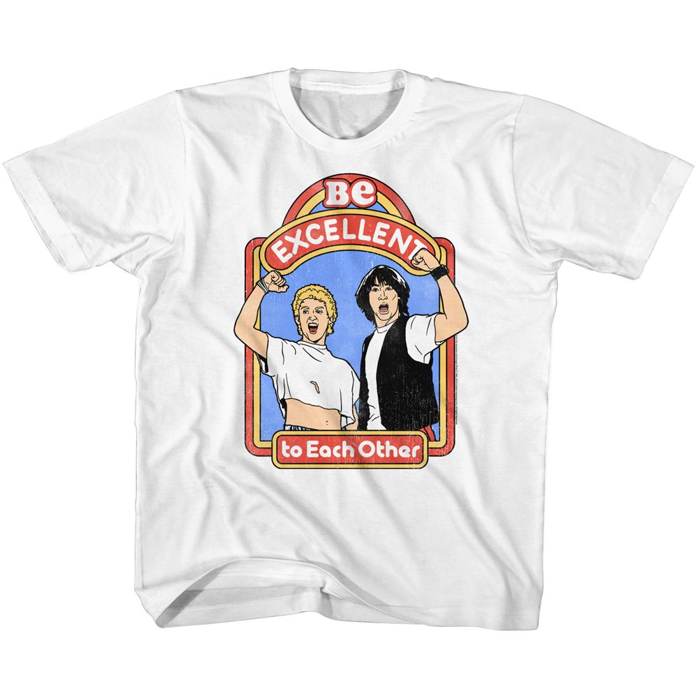 BILL AND TED-EXCELLENT STORYBOOK-WHITE YOUTH S/S TSHIRT