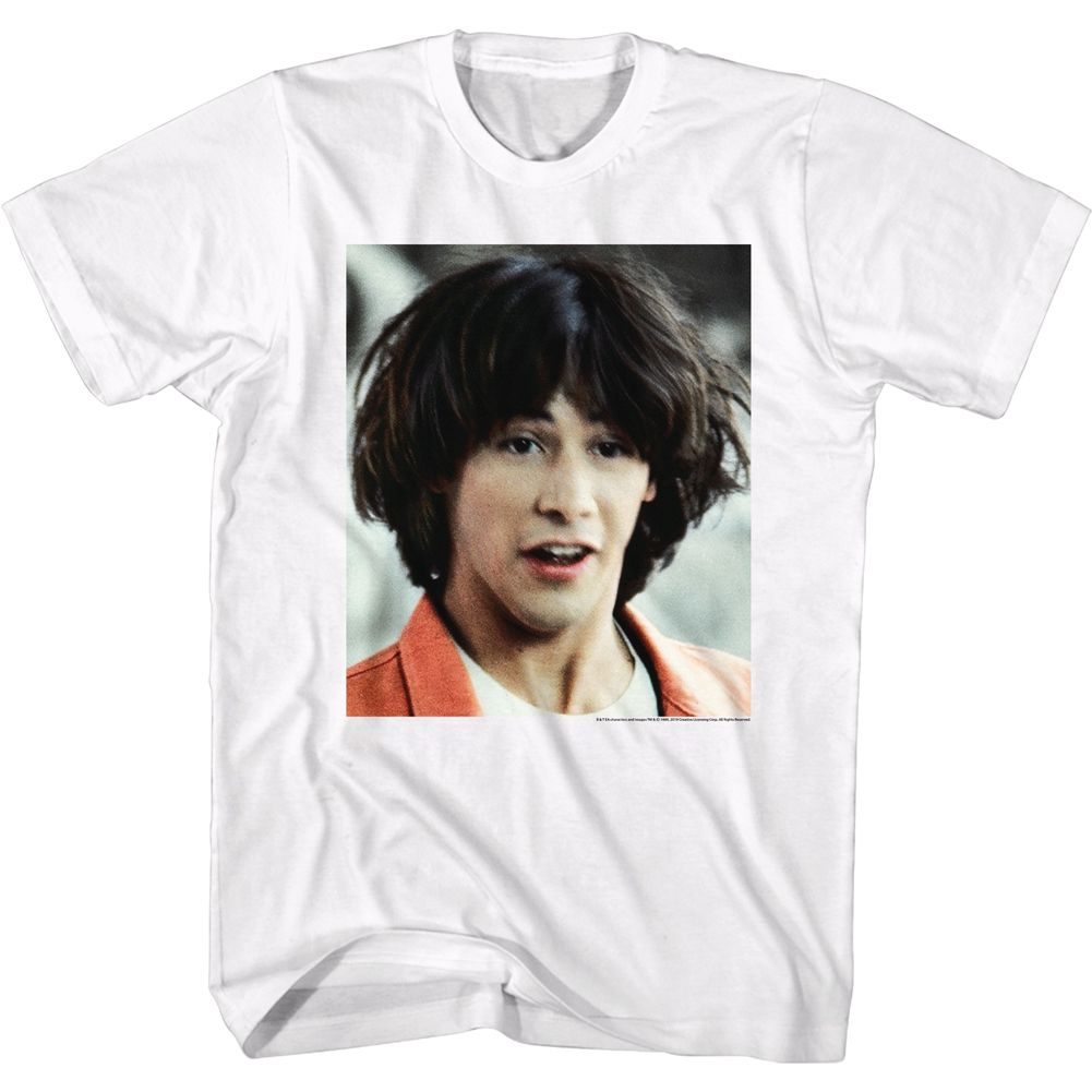 BILL AND TED-TED FACE-WHITE ADULT S/S TSHIRT