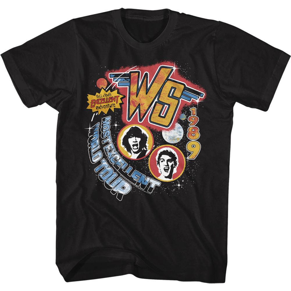 BILL AND TED-WORLDTOUR-BLACK ADULT S/S TSHIRT