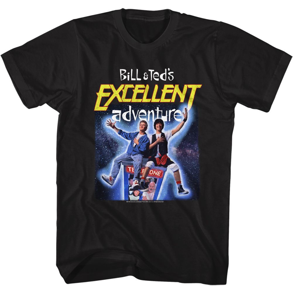 BILL AND TED-B&T SPACE POSTER-BLACK ADULT S/S TSHIRT