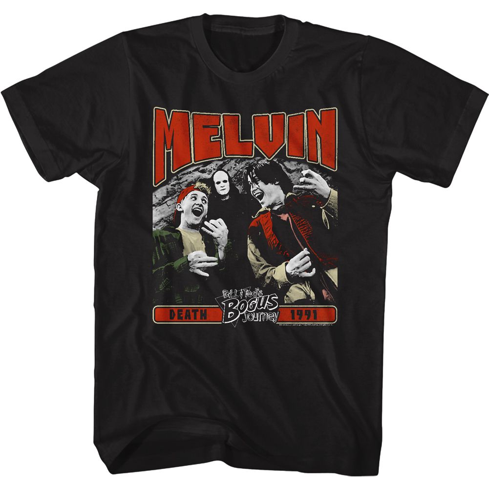 BILL AND TED-MELVIN-BLACK ADULT S/S TSHIRT
