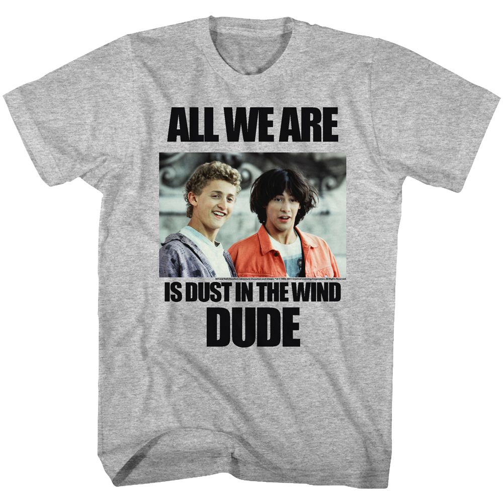 BILL AND TED-DUSTIN T WIND-GRAY HEATHER ADULT S/S TSHIRT