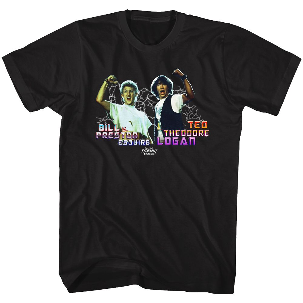 BILL AND TED-LIGHT SHOW-BLACK ADULT S/S TSHIRT