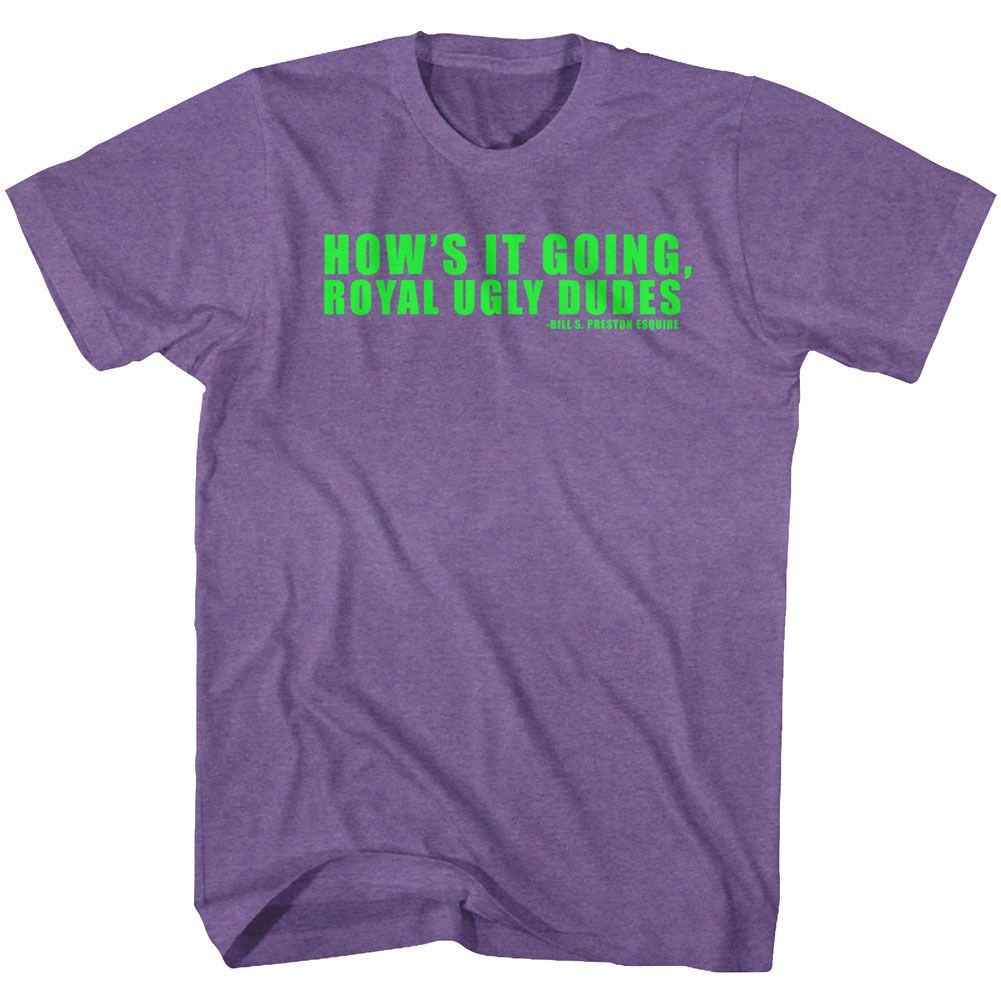 BILL AND TED-UGLY-PURPLE HEATHER ADULT S/S TSHIRT