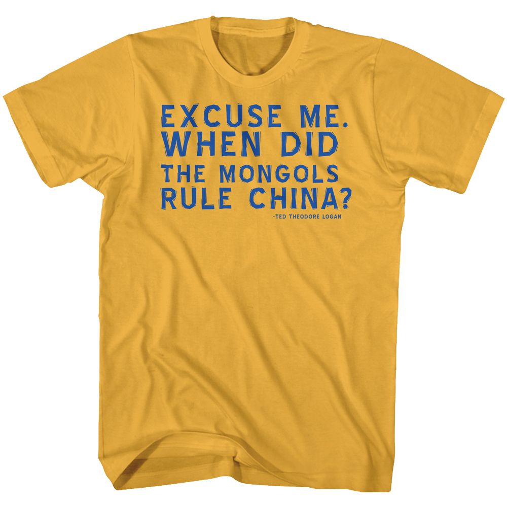 BILL AND TED-EXCUSES-GINGER ADULT S/S TSHIRT