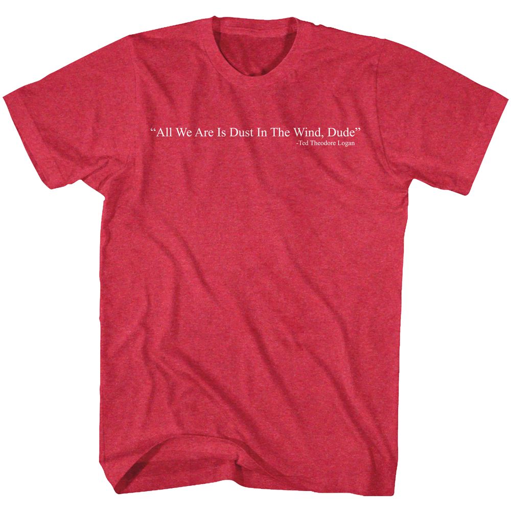 BILL AND TED-DUST-RED HEATHER ADULT S/S TSHIRT