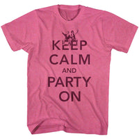 Thumbnail for BILL AND TED-PARTY-RETRO PINK HEATHER ADULT S/S TSHIRT