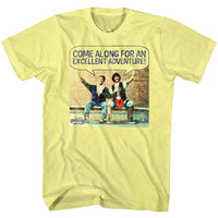 Thumbnail for BILL AND TED-COME ALONG-YELLOW HEATHER ADULT S/S TSHIRT