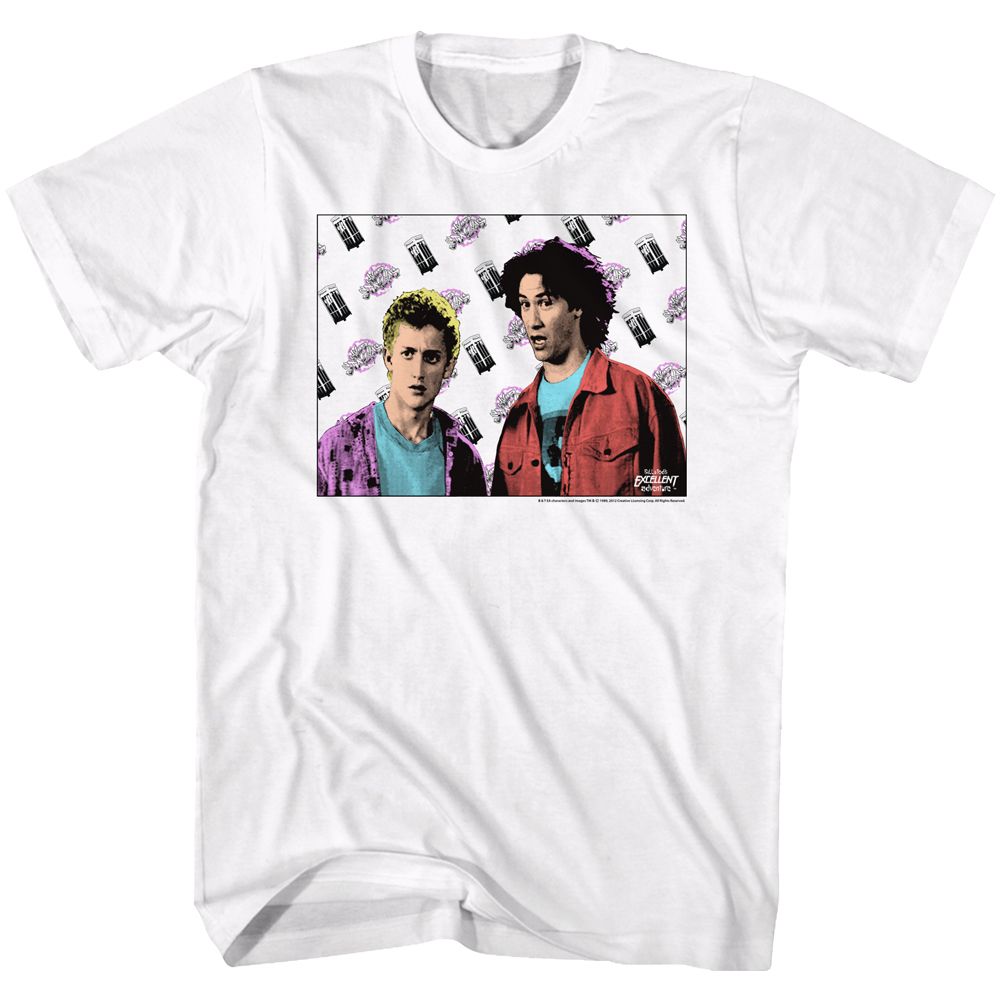BILL AND TED-FLYIN-WHITE ADULT S/S TSHIRT